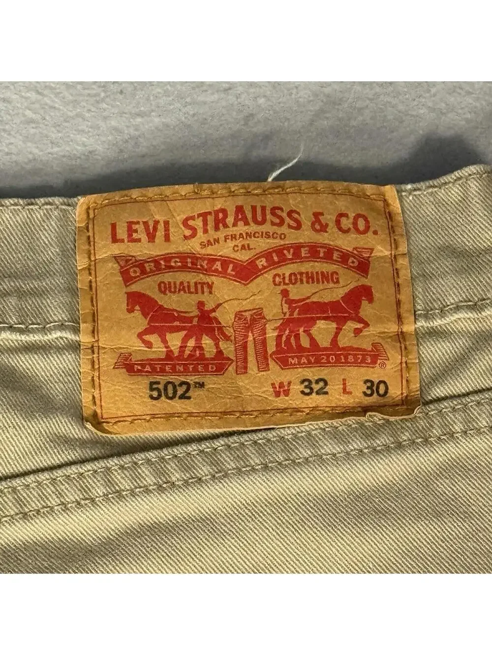 Levis 502 Jeans Mens 32x30 Pants Tan Beige Khaki‎ Modern Western Basic Minimal